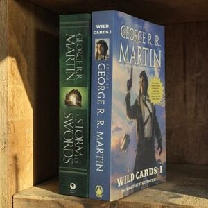 George R.R. Martin Paperback Book Lot, Wild Cards I & A Storm of Swords